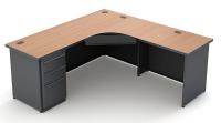 10Y633 Office Desk, L-Shape, Charcoal