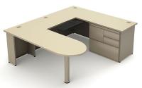 10Y635 Office Desk, U-Shape, Taupe