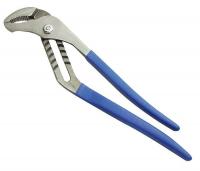 10Z817 Tongue/Groove Pliers, Curved, Blue, 16 ln