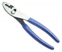 10Z835 Slip Joint Pliers, Thin Nose, Blue, 8 ln