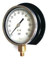 11A489 Pressure Gauge, Process, 4 1/2 In, 200 Psi