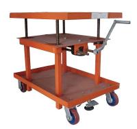 11A565 Scissor Lift Cart, 2000 lb., Steel, Fixed