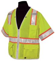 11K789 High Visibility Vest, Class 3, M, Lime