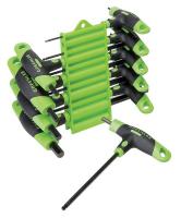 11L588 Hex Key Set, 3/32-3/8 In., T-Handle, Molded