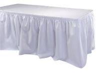 11N676 Table Skirting, 13 Ft., Shirred, White
