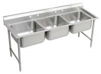 11U305 Scullery Sink, TripleBowl, Floor Mount