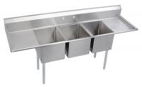 11U318 Scullery Sink, TripleBowl, Floor Mount