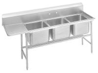 11U353 Scullery Sink, Triple Bowl 20 x 28