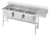 11U354 Scullery Sink, Triple Bowl, 20 x 28