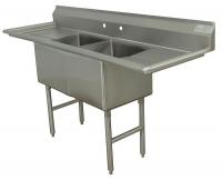 11U374 Scullery Sink, Double Bowl, 24 x 24