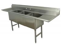 11U380 Scullery Sink, Triple Bowl, 18 x 24