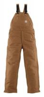 11V668 Bib Overalls, Brown, Cotton/Nylon, M