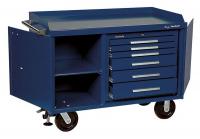 12A915 Rolling Cabinet, 48x26x36 In, 6 Drawer, Blu