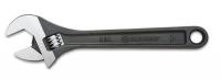 12C217 Adjustable Wrench, 8 in., Black, Plain