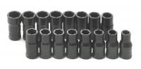 12C588 Turbo Socket Set, 1/4 In Dr, 16 Pc