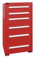 12C741 Modular Cabinet, 6 Drawers, Red