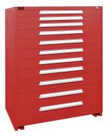 12C748 Modular Cabinet, 11 Drawers, Red
