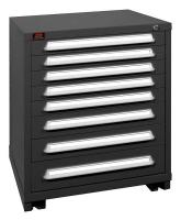 12C753 Modular Cabinet, 8 Drawers, Black