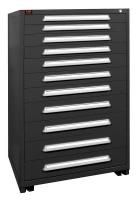 12C763 Modular Cabinet, 11 Drawers, Black