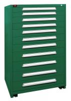 12C781 Modular Cabinet, 11 Drawers, Green