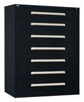 12C791 Extra Wide Cabinet, W 45 In, 7 Drawers, Blk