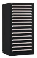 12C797 Modular Drawer Cabinet, 15 Drawers, Black