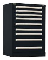 12C803 Modular Drawer Cabinet, 9 Drawers, Black