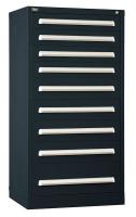 12C810 Modular Drawer Cabinet, 9 Drawers, Black