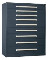 12C819 Extra Wide Cabinet, W 45, 9 Drawers, Gray