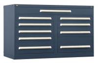 12C821 Stationary Work Center, 10 Drawers, Gray