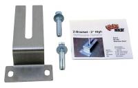 12C849 High  Z-Bracket, 2 In, Stainless Steel