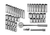 12D207 Socket Set, 1/2 In Dr, 6 Pt, 47 Pcs