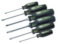 12D230 Screwdriver Set, Cushion Grip, Chrome, 6 Pc