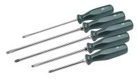 12D231 Screwdriver Set, Sure Grip Long, 5 Pcs