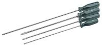 12D237 Screwdriver Set, SureGrip Extra Long, 4 Pc
