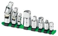 12D247 Socket Adapter Set, 1/4, 3/8, 1/2 Dr, 8 Pcs