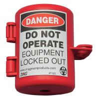 12E745 Plug Lockout, Red, 9/16In Shackle Dia.