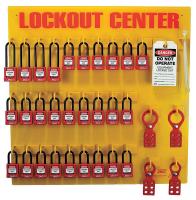 12E752 Lockout Station, Filled, 28 Padlocks