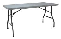 12F624 Table, Rectangular, 5 Ft, Blow Molded, Gray