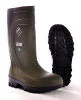 12J164 Boots, Steel Toe, PU, 16In, Green, 10, PR
