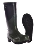 12J209 Boots, Steel Toe, Rubber, Grn/Blk, 11, PR