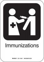 12J940 Immunization Sign, 10 x 7 In, PL