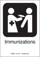 12J941 Immunization Sign, 10 x 7 In, SS