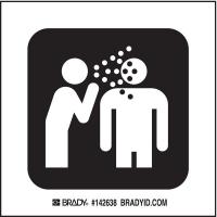 12J947 Infectious Dis Sign, 4 x 4 In, SS