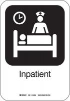 12J949 Inpatient Sign, 10 x 7 In, AL