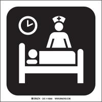 12J953 Inpatient Sign, 8 x 8 In, SS