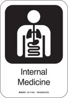 12L133 Internal Med Sign, 10 x 7 In, AL