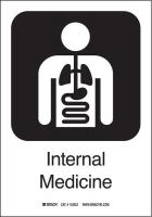 12L135 Internal Med Sign, 10 x 7 In, SS
