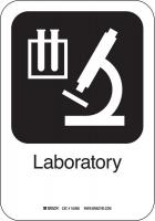 12L149 Laboratory Sign, 10 x 7 In, PL