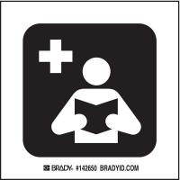 12L161 Medical Library Sign, 4 x 4 In, SS